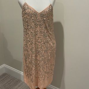 Rebecca Taylor womens studded jeweled spagetti strap dress size 6